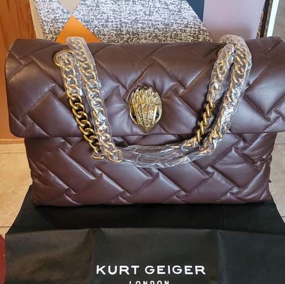 KURT GEIGER Macro Kensington Brown Leather Corssbody Bag - Picture 7 of 13